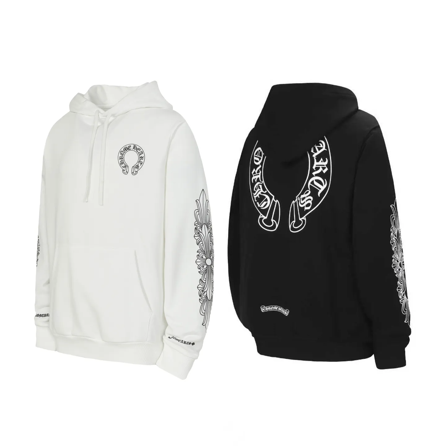 P230 #2120 cross-border model, please do not place an order if you are pursuing quality - Chrome Hearts/Chrome Hearts basic horseshoe Sanskrit printed hooded sweatshirt - High weight, high density and high quality, soft, delicate and skin-friendly wool, soft and silky to the touch, excellent warmth and skin-friendly properties - Customized weaving and dyeing, no color difference, no matter the fabric or workmanship details, beat the ordinary version on the market - Hardware zipper accessories are all customized, full of details -Colour: black White -Size: S M L XL